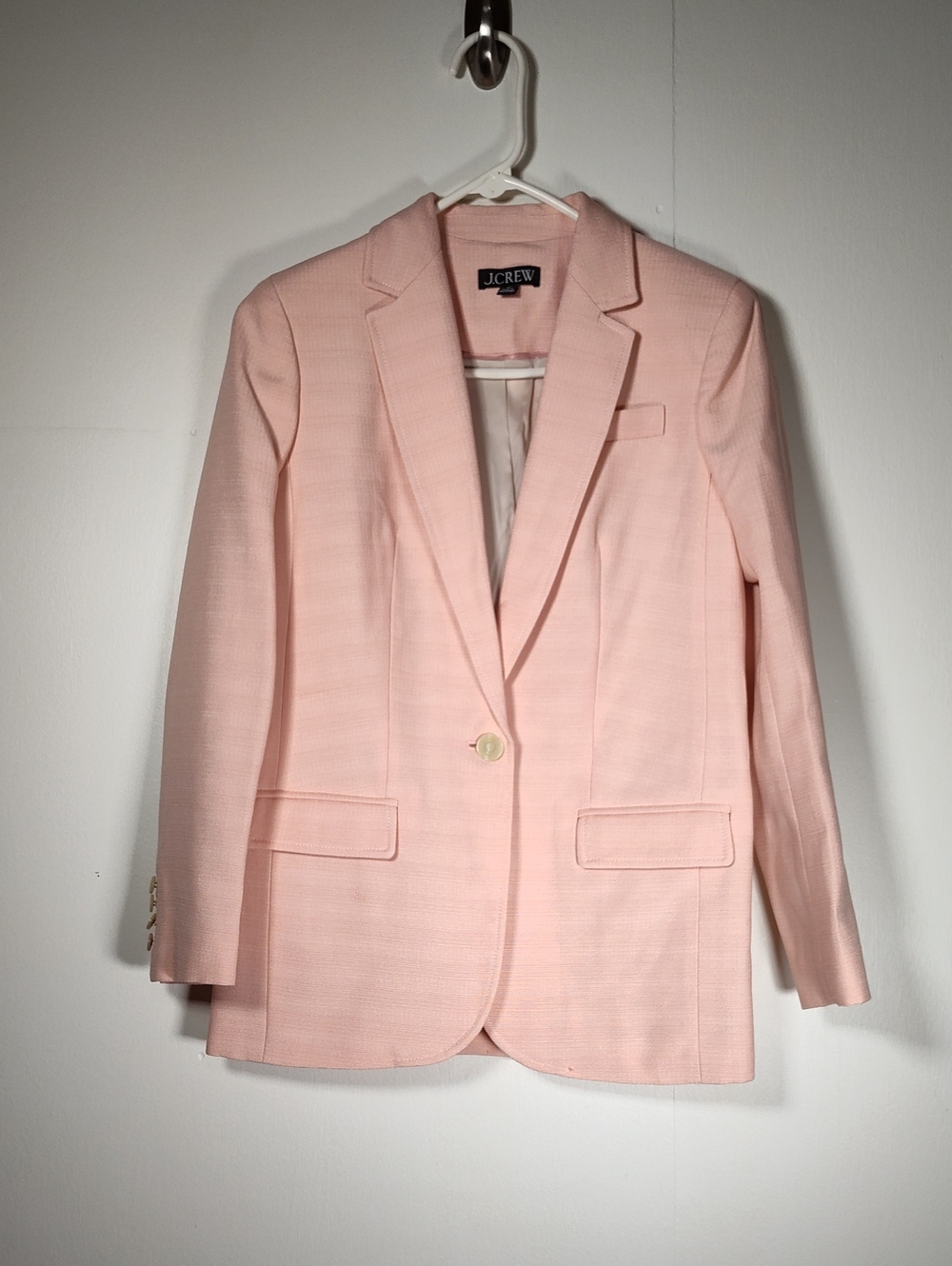 NEW J. Crew Arden Blazer in Luster Canvas Peach Petal Pink 12 - Picture 3 of 14
